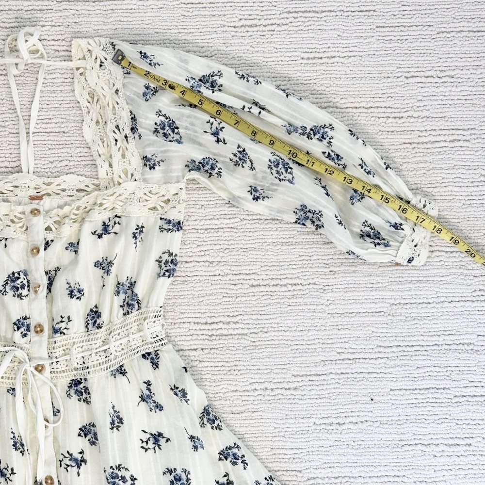 FREE PEOPLE Morning Meadows XS Pale Yellow Maxi Dress Fairycore Coquette Cottage - Picture 10 of 16